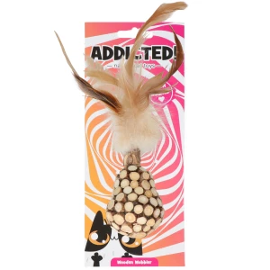 Addicted! Wooden Wobbler with Feathers