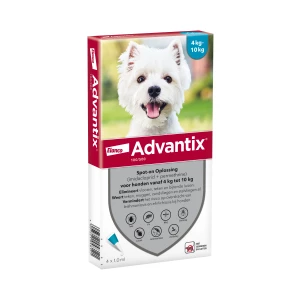 Advantix vlooien- en tekenpipet voor honden 100/500 (4 tot 10 kg) 4 pipetten