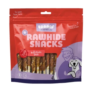 Braaaf Rawhide Roll Sticks Eend – 30 st.