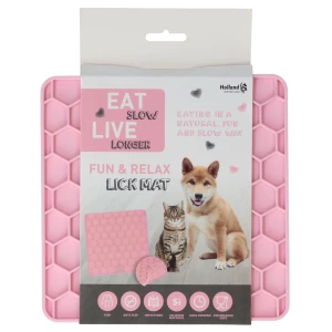 Eat Slow Live Longer Lick Mat Honeycomb Roze