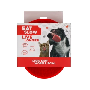 Eat Slow Live Longer Lick Mat Wobble Bowl Rood