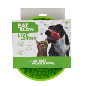 Eat Slow Live Longer Lick Mat Wobble Bowl Groen