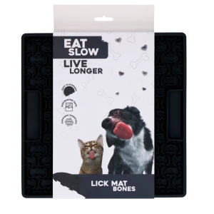 Eat Slow Live Longer Lick Mat Bones Grijs