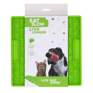 Eat Slow Live Longer Lick Mat Bones Groen