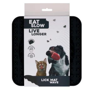 Eat Slow Live Longer Lick Mat Wave Grijs