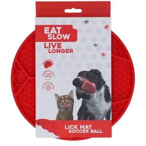 Eat Slow Live Longer Lick Mat Soccer Ball Rood