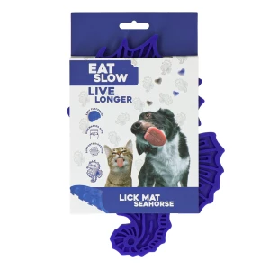 Eat Slow Live Longer Lick Mat Seahorse Blauw