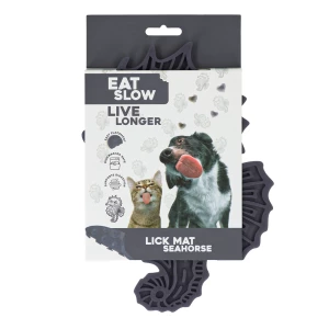 Eat Slow Live Longer Lick Mat Seahorse Grijs