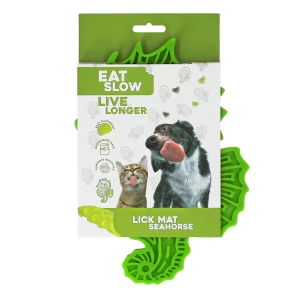 Eat Slow Live Longer Lick Mat Seahorse Groen