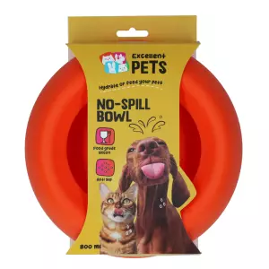 Excellent Pets No-Spill Bowl 800ml Oranje M