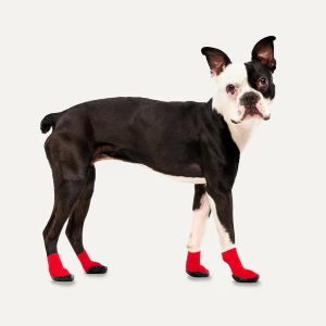 Goo-eez Dog Boots Lites 4 Per Pack XXS Rood/Zwart - Afbeelding 3