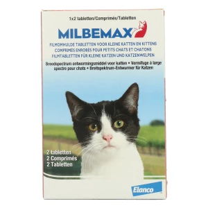 Milbemax Tabletten Kitten/Kat Klein R 0,5-2kg 2 tabl. - Afbeelding 2