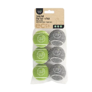 Minus One Bouncy Tennis Ball Dog Toys 6-pack