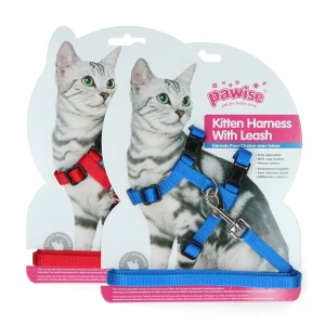 Pawise Kitten Harness With Leash Red/Blue S
