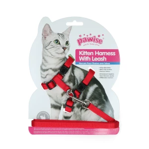 Pawise Kitten Harness With Leash Red/Blue S - Afbeelding 2