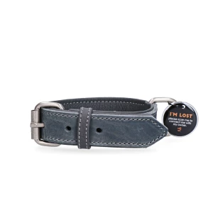 Spotted! Pro Leren Halsband Grijs 2,5 x 50 cm