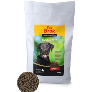 Topbrok Hond Geperste Brokken Kip & Rijst 12 kg